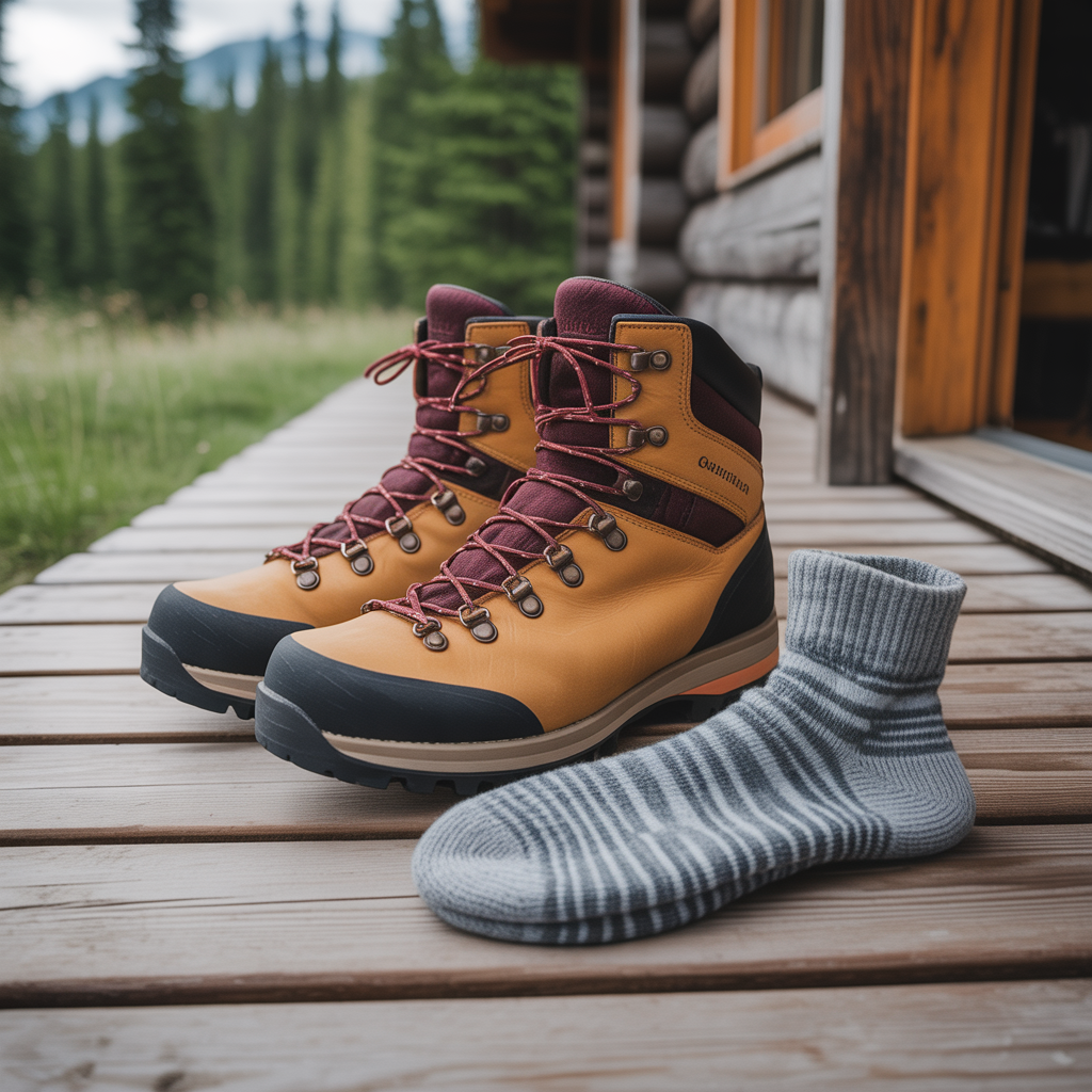 hiking boots and wool socks for breaking in boots without blisters