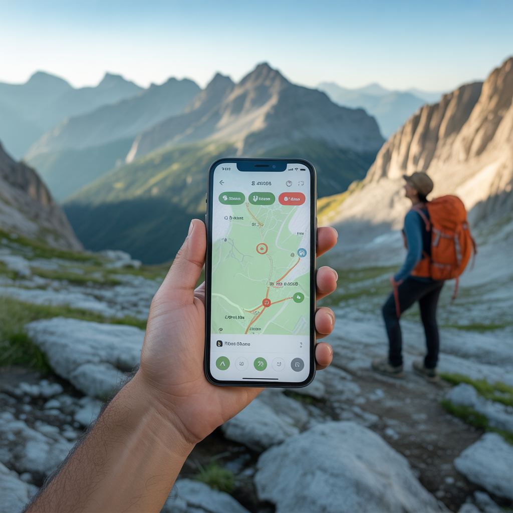 offline hiking map GPS navigation working without cell service in remote backcountry