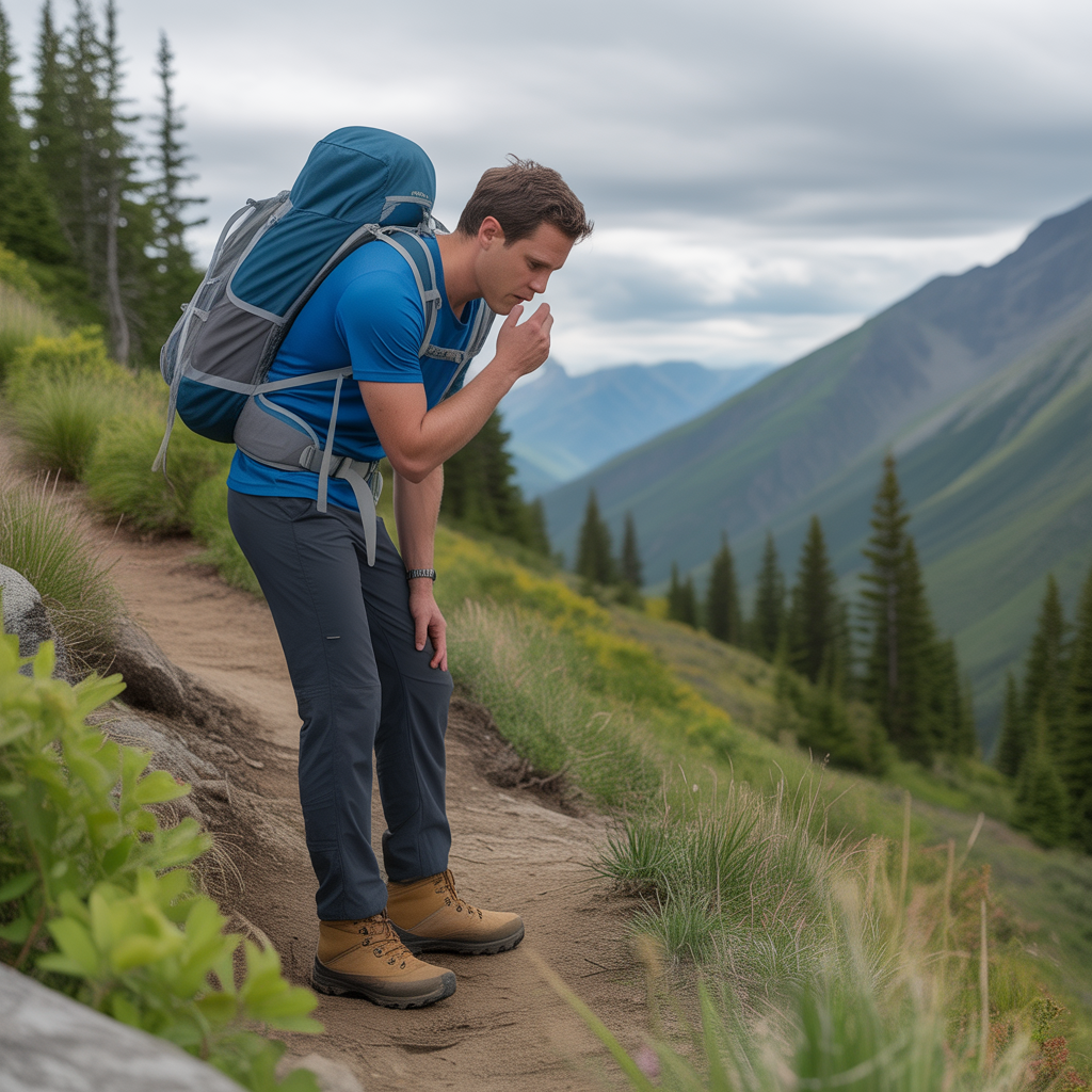 hiker monitoring their effort and adjusting pace on mountain trail
