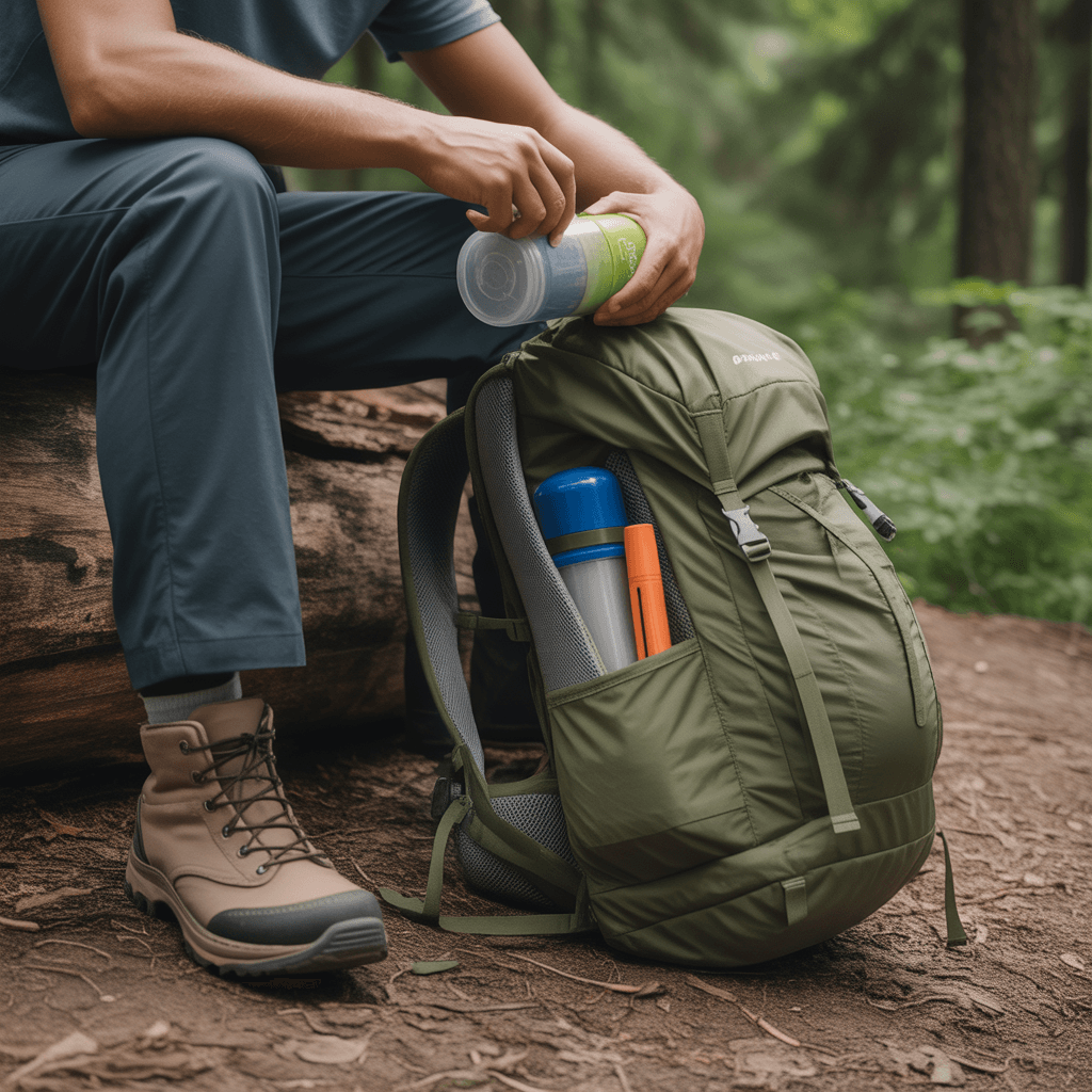 hiker assessing supplies and resources after realizing they are lost on a trail